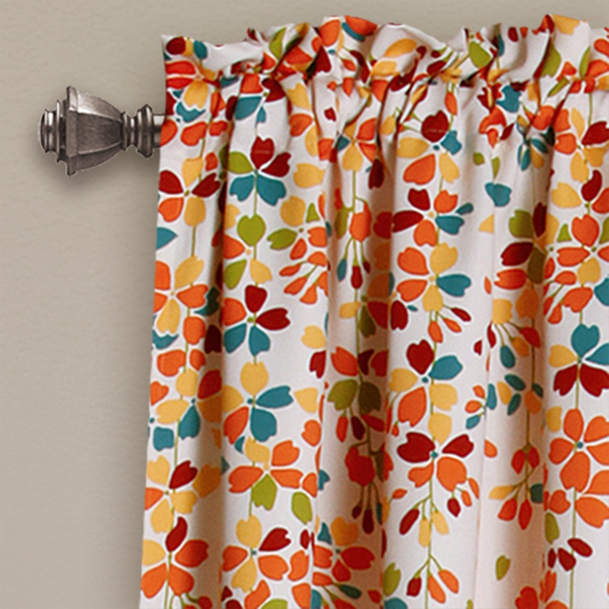 Half Moon Weeping Flowers 2 Piece Curtain Panel Set