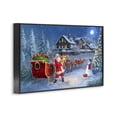 thumbnail image 4 of Stupell Industries Santa Snowy Night View Holiday Painting Black Framed Art Prints Wall Art, 24 x 16, 4 of 10