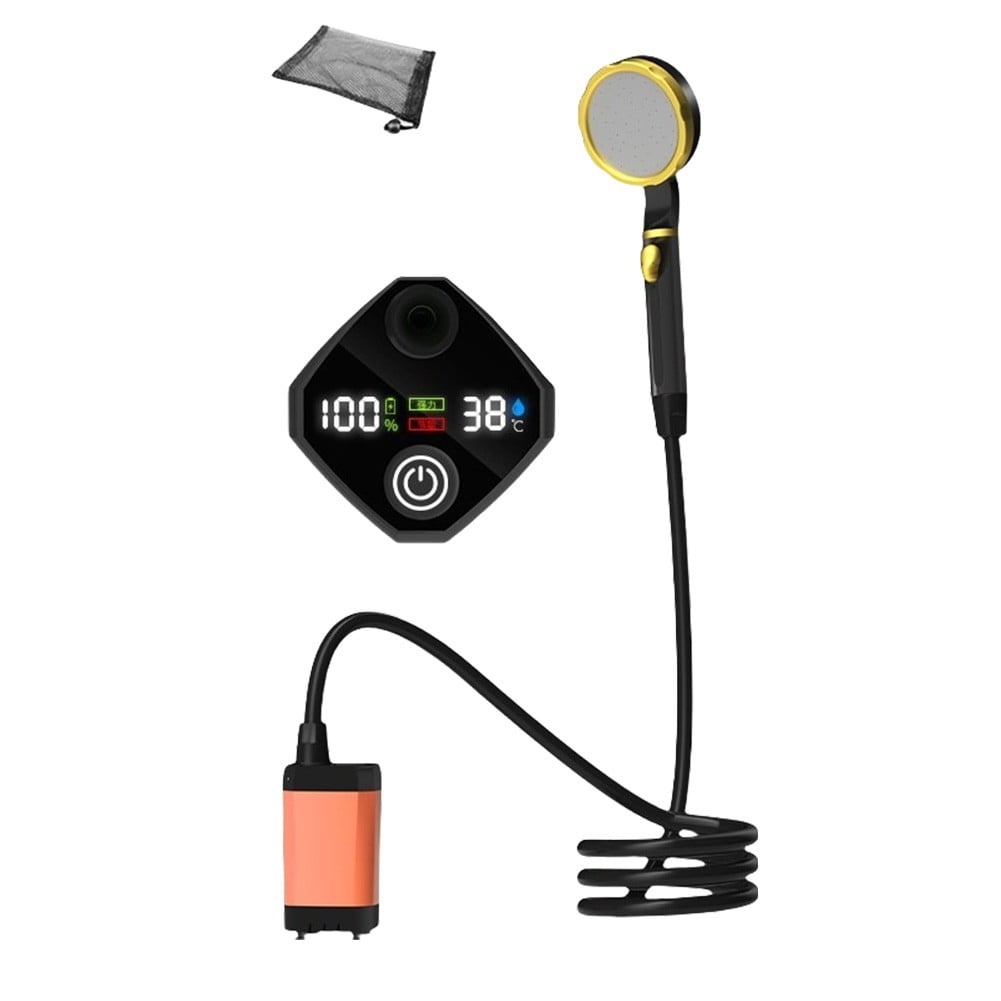 qifei Douche de Camping Rechargeable 9000mAh avec Affichage LED Intelligent Douche portable