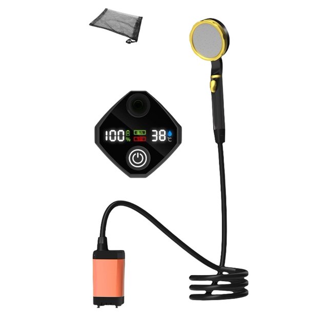 Douche de Camping Rechargeable 9000mAh avec Affichage LED Intelligent Douche portable
