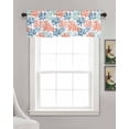 thumbnail image 3 of Orange Blue Coral Kitchen Valances for Windows Farmhouse Linen Window Valance Curtain for Living Room Window Treatment Green Gradient Coastal Ocean Color Valance Rod Pocket Topper Drape, 42 x 18 Inch, 3 of 6