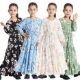thumbnail image 2 of Vestido floral para niñas TH621 Amplia gama de tallas Tejido duradero Fácil de usar, 2 of 6