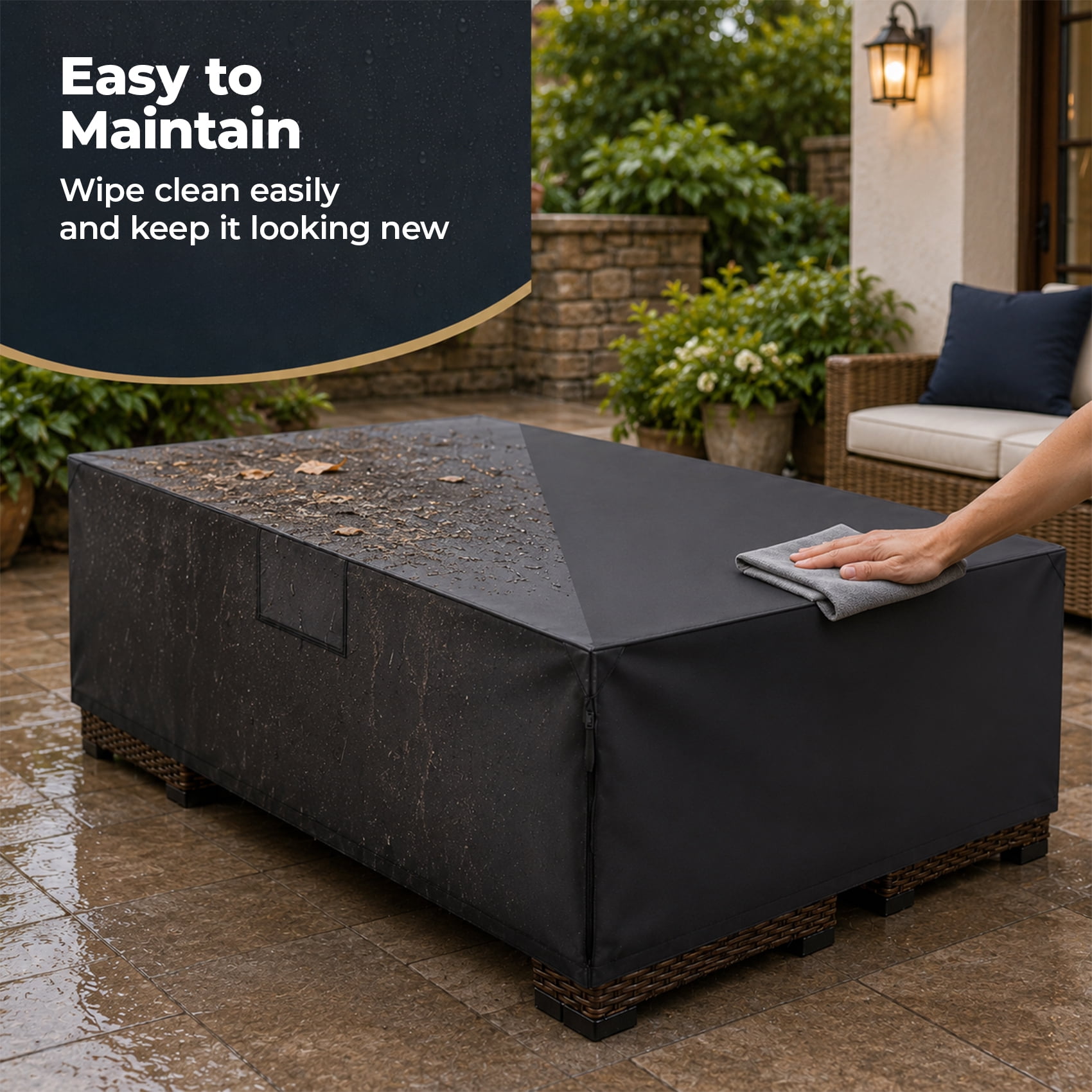 Alvantor Rectangle Patio Furniture Cover 600D Waterproof Outdoor Dining Table and Chair Cover Anti-UV Outside Sectional Sofa Set Covers