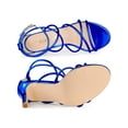 thumbnail image 4 of BLISSFUL STEP Women's Open Toe Strappy Straps Prom Stiletto Heels Sandals Royal Blue 8.5, 4 of 7