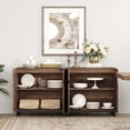 thumbnail image 3 of WAMPAT 126" Wide 4-In-1 Multifunctional Sideboard Buffet with Adjustable Shelf & Metal Base, Modern Wood Grain Storage Cabinet for Dining Room, Living Room., 3 of 8