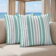 thumbnail image 5 of Pillow Covers 18x18 Set of 2, Aqua Grey Stripe Square Throw Pillow Covers for Couch/Sofa/Living Room, Farmhouse Minimalist Striped Decorative Soft Pillowcases for Couch Throw Pillows, 5 of 9