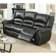thumbnail image 4 of Transitional Living Room Furniture Formal Look 3pcs Motion Sofa set Black Bonded Leather Sofa Loveseat Chair, 4 of 5