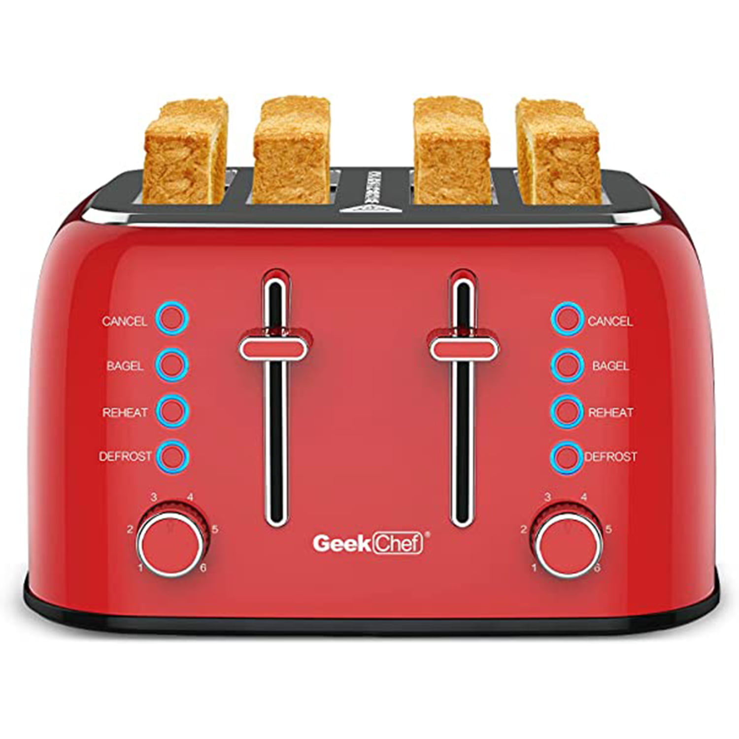 Cusinaid 4 Wide Slots Stainless Steel Toasters With Reheat Defr Details about   Toaster 4 Slice 
