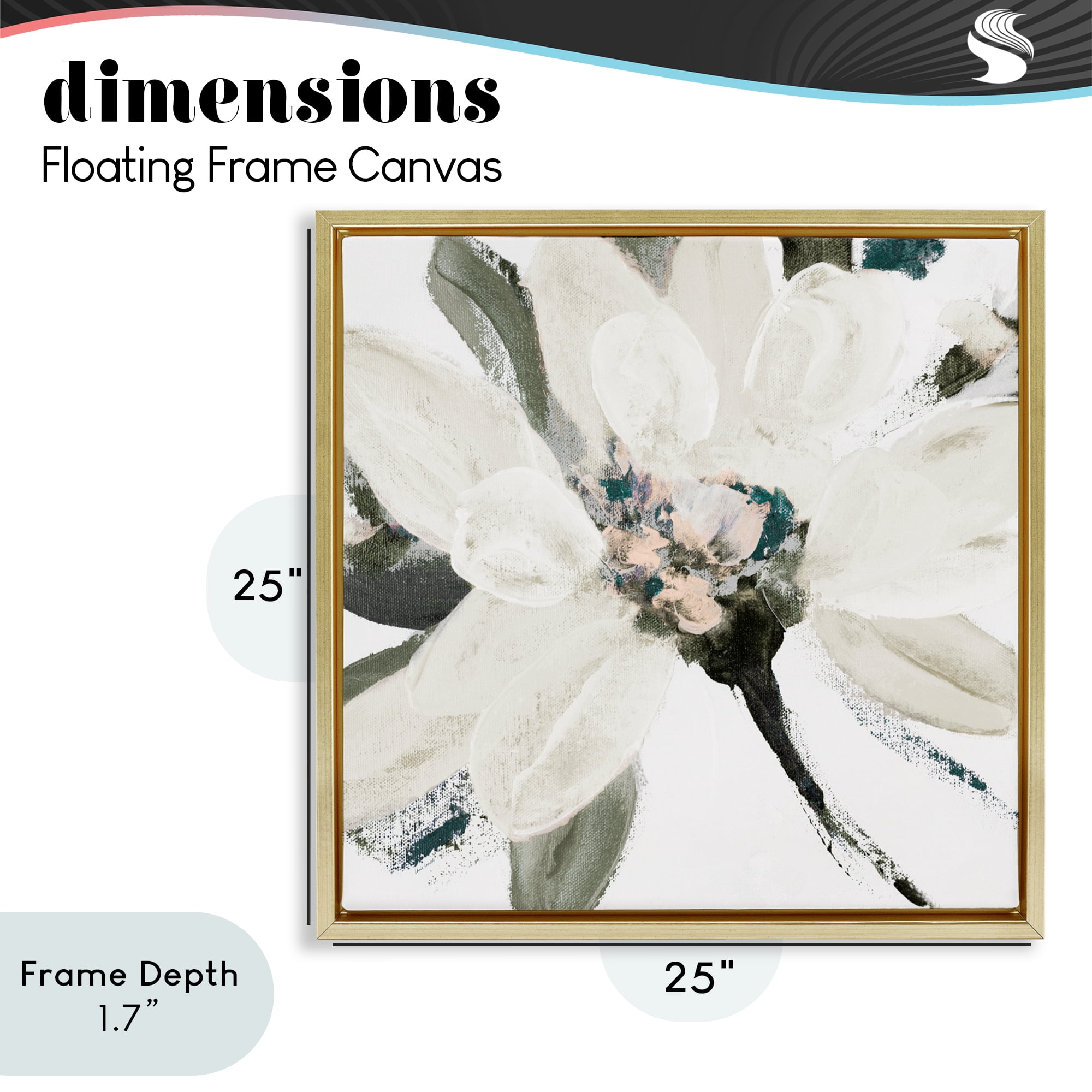 Stupell Industries Naturally Blooming Botanical Gold Framed Floater Canvas Wall Art, design by Lanie Loreth