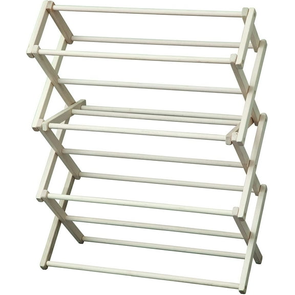 Peaceful Classics Wooden Laundry Rack - Amish Handmade Wooden Clothes Drying Rack - Foldable Drying Rack for Towel, Blanket, Linen Household Essentials - for Indoor Or Outdoor Use (38" x 30" x 13")
