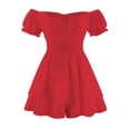 thumbnail image 2 of GDREDA Plus Size Jumpsuit for Women Solid Color Ruffle One Shoulder Neck Short Sleeve Strap Jumpsuit Shorts E,M, 2 of 4