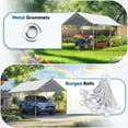 thumbnail image 6 of Quictent Carport Replacement Tarp Canopy Top Cover with Bungees Balls, for 10x20 ft Garage Party Tent Shelter - White, One Roof Only, 6 of 8