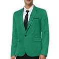 thumbnail image 2 of Unique Bargains Men's Business Slim Fit Sports Coats One Button Formal Blazers M Green, 2 of 6