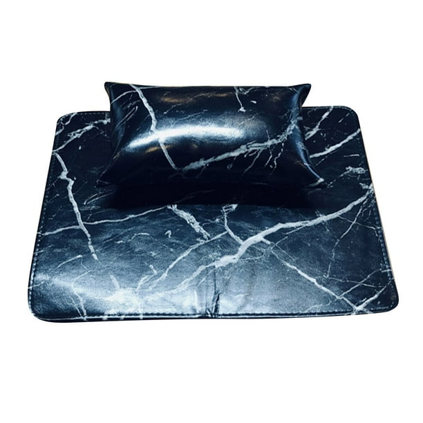 Seitruly Juego de almohadillas de mano para decoración de uñas de cuero Artificial de alta Juegos de manicura Negro