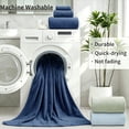 thumbnail image 4 of Covina Home 8-Pack Navy Blue Bath Towel Set, Oversized Ultra Soft Microfiber Bathroom Towel Set Adult Luxury Lightweight Cozy Collection, 4 of 8
