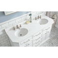thumbnail image 5 of Pemberly Row 60" Wood Double Bathroom Vanity in White/Nickel, 5 of 7