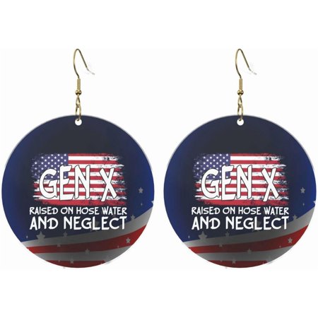 Gen X Raised Elegant On Hose Water Neglect Chic Round Acrylic Earrings Lightweight Adaptable For All Occasions[c756]