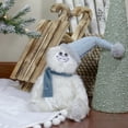 thumbnail image 2 of Northlight Plush Sitting Yeti  with Knitted Hat Christmas Figure - 22" - White and Blue, 2 of 5