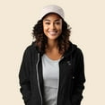 thumbnail image 4 of Dalix Heart Embroidered Fleece Zip Washed Hoodie Cold Fall Winter Women in Black XS X-Small, 4 of 5