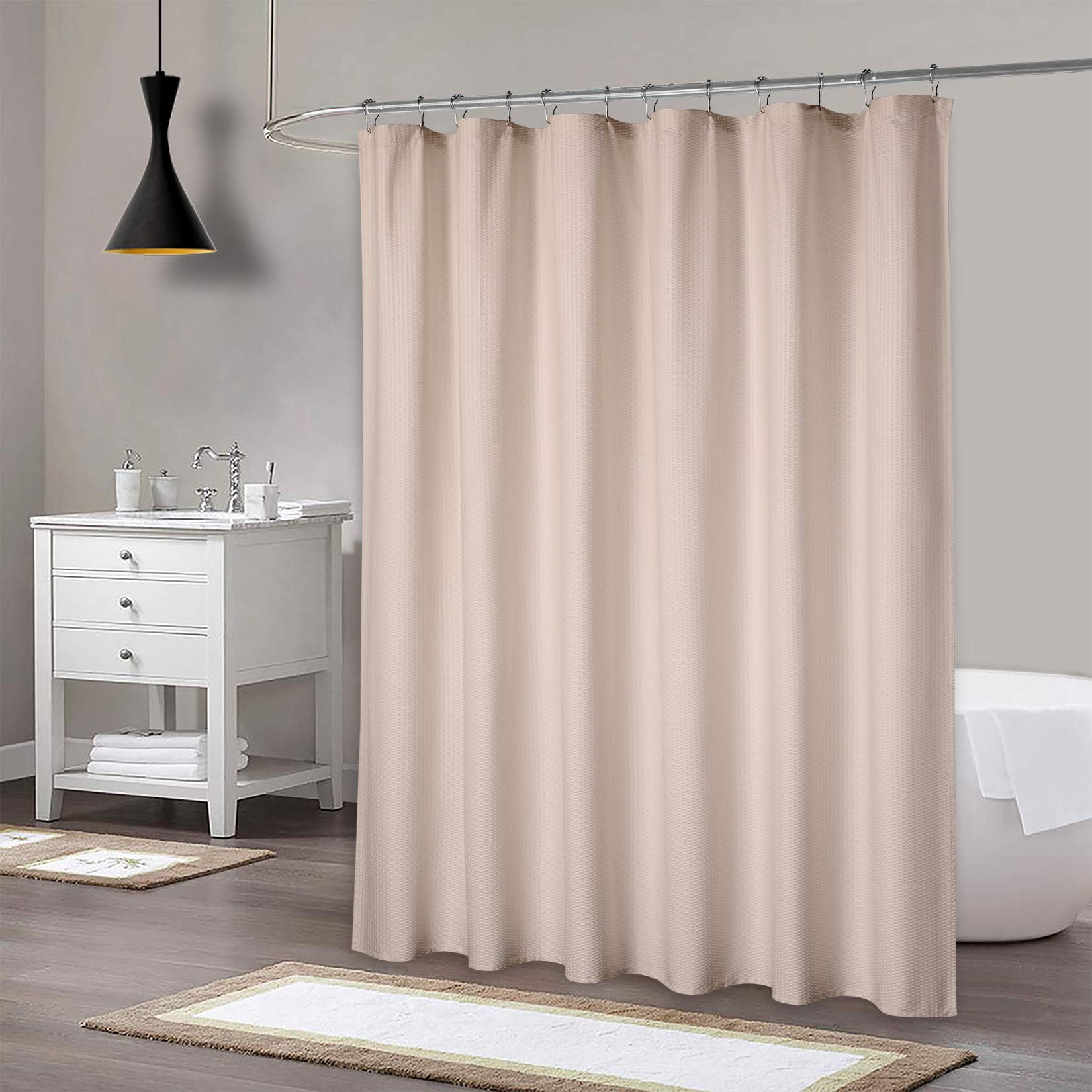 Hasoo 72"W x 84"L Fabric Shower Curtain or Liner Solid Extra Long ...