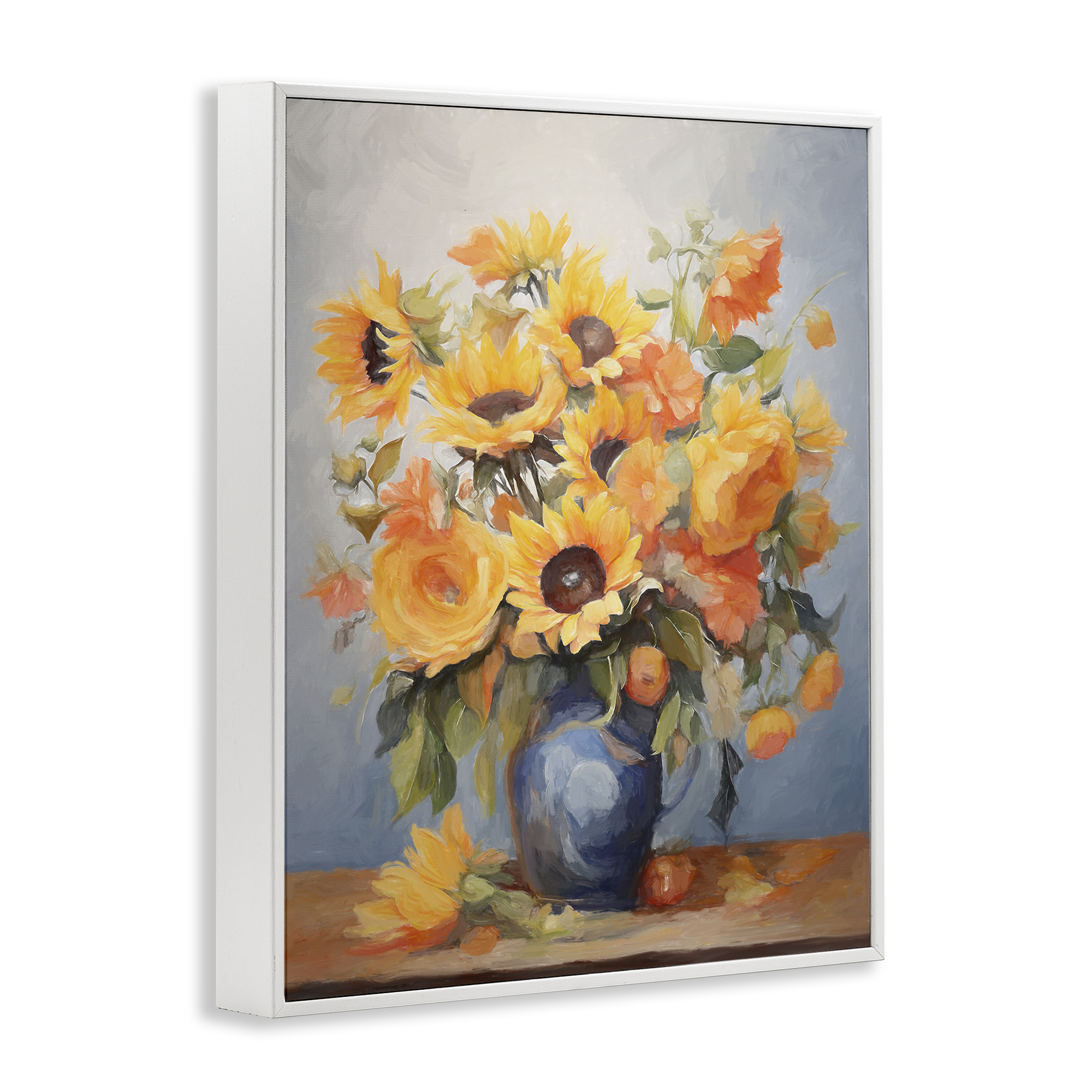 Stupell Industries Sunflower Medley Vase Botanical & Floral Painting White Framed Art Print Wall Art, 11 x 14