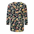 thumbnail image 4 of Jsaierl 3/4 Sleeve Tops for Women Casual Crew Neck Shirts Fashion Print Petite Blouses Soft Dressy Tunic Top S-5XL, 4 of 5
