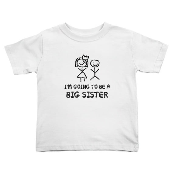 I'm Going To Be Big A Sister Funny Toddler T-Shirts for Boys Girls (White, 5/6T)