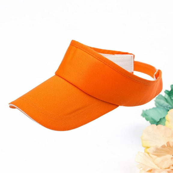 Raindrops Sports Visor Cap 1Set Adjustable Sun Hat For Men Women Cotton Orange Uv Protection Summer