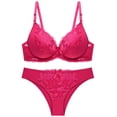 thumbnail image 1 of DPTALR Women Sexy Lace Solid Underwear Pajamas Embroidered Ladies Steel Rings Intimates Set, 1 of 2
