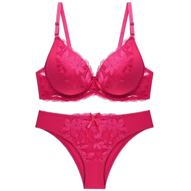DPTALR Women Sexy Lace Solid Underwear Pajamas Embroidered Ladies Steel Rings Intimates Set