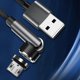 thumbnail image 1 of Cable de datos USB con conector magnético giratorio negro, soporte de carga USB, teléfono móvil, portátiles, tabletas, 2m, 1 of 5