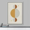 thumbnail image 2 of IDEA4WALL Framed Canvas Print Yellow & Black Striped Illusion Semi Circles Geometric Shapes Wall Art Abstract Mid-Century Colorful Artwork for Living Room, Bedroom, Office - White 24"x36", 2 of 5