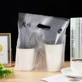 thumbnail image 4 of MODANU 100 Pcs Handle Drinking Poly Bags 2 Cups Handle Drink Carriers Clear Plastic Packaging Bags for Delivery Take Out Cup Holder Beverage Coffee Juice Mike Tea Stores, 11 x 12 inch, 4 of 7