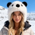 thumbnail image 2 of Unisex Bear Hat Warm Winter Ear Cap Cozy Windproof Outdoor Headwear, 2 of 3