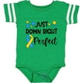 thumbnail image 3 of Inktastic Just Down Right Perfect Down Syndrome Awareness Ribbon Boys or Girls Baby Bodysuit, 3 of 5