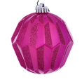 thumbnail image 1 of Vickerman MC190870D 5 in. Fuchsia Glitter Faceted Ball Ornament - 3 per Bag, 1 of 3