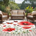 thumbnail image 5 of Round Area Rug 5ft,Watercolor Spring Red Poppy Flower Washable Carpet Non-Slip Runner Accent Rugs Indoor Floor Mat for Bedroom Living Room Decor,Botanical Plant Butterfly, 5 of 9