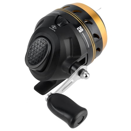 BOKYAN SY20 Metal Shot Fishing Reel Built-in Line Casting Spincast Reel Black/Gold Ambidextrous