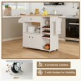 thumbnail image 5 of Canddidliike Drop Leaf Mobile Kitchen Island Cart with Power Outlet and Adjustable Shelf-White, Kitchen Island, Kitchen Storage Cabinets for Kitchen,Dinning Room, 5 of 10