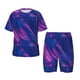 thumbnail image 1 of Balery Neon Gradient Blue Conjunto de Pijama Infantil de Manga Corta con Estampado – Ropa de Dormir de Algodón Suave-Small, 1 of 6
