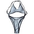 thumbnail image 1 of Gibobby Traje de baño sexy de una pieza Traje de baño de 1 pieza para mujer Traje de baño ajustable ahuecado sexy Traje de baño duradero sin espalda(Plata de plata,CH), 1 of 5