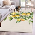 thumbnail image 2 of Yellow Lemon Large Area Rugs for Bedroom Living Room, Soft Non Slip Carpet Bedside Rug, Spring Botanical Leaves Fruit Farmhouse Rectangular Floor Cover Kitchen Accent Rug 3'x5' for Dining Room/Office, 2 of 9