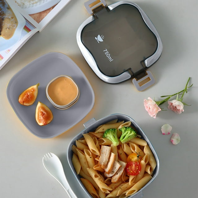 Boîte Bento Étanche, Conteneur Micro-Ondable 750ml, Stockage Alimentaire Réutilisable, Préparation de Repas Portable, Compartiments Hermétiques