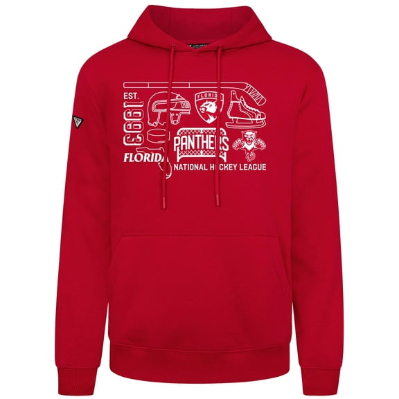 Men's Levelwear Red Florida Panthers Podium Campaign Pullover Hoodie