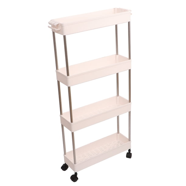 GOOHOCHY Estante de almacenamiento de plástico multicapa para baño, multifunción, para cocina y baño (blanco, 4 capas)