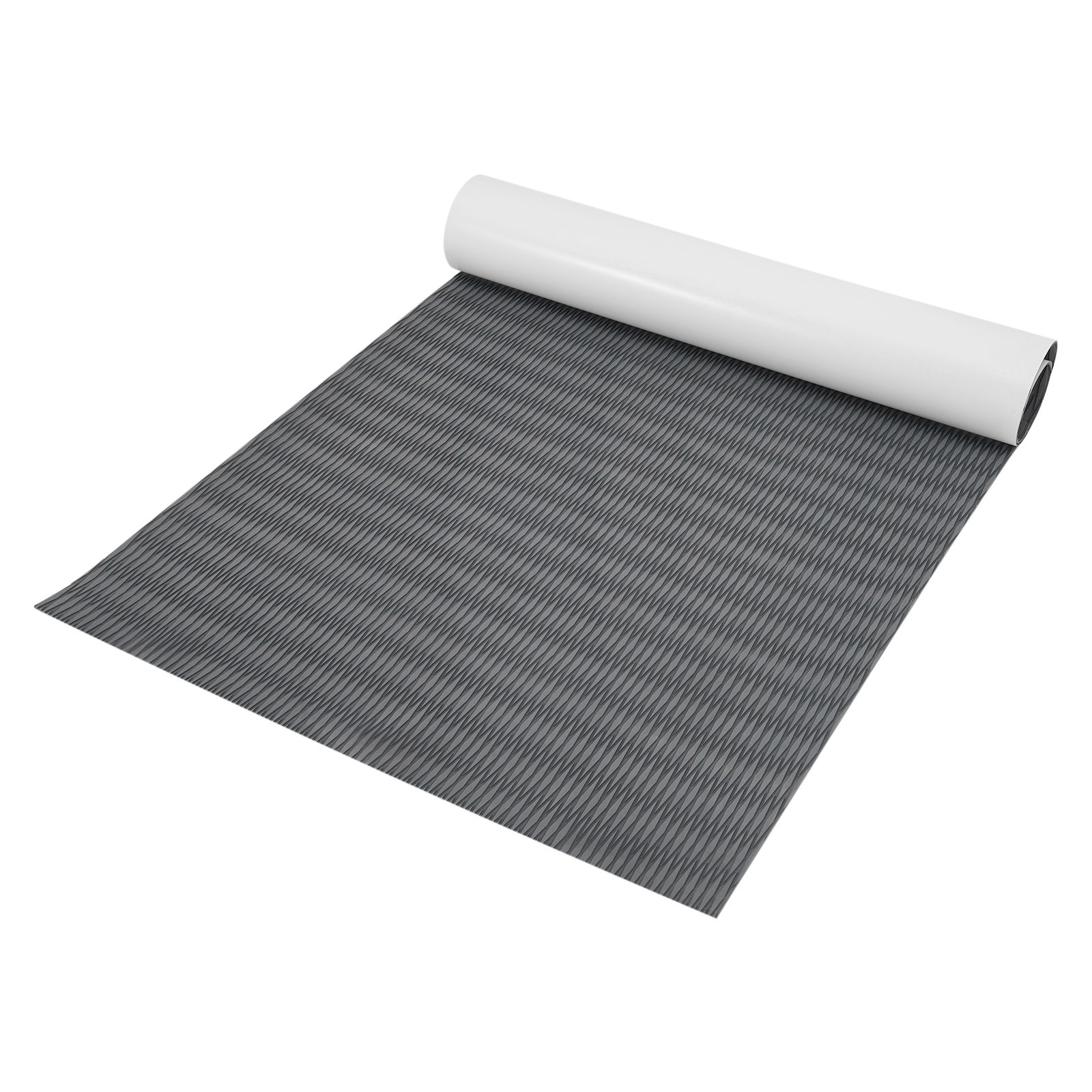 ToppiJoy EVA Foam Boat Deck Mat with Drainage Grooves, UV, Anti-Slip Mat Non-Slip Self-Adhesive Boat Flooring Mat for Yachts, Kayaks, Fishing Boats 7.87*3.87ft Dark Grey
