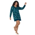 thumbnail image 3 of Aria Women’s Super-Soft Velour 34” Long Sleeve V-Neck Sleepshirt, Sizes XS-4X, 3 of 8
