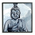 thumbnail image 2 of Stupell Industries Tranquil Smile Buddha Portrait Soft Blue Abstract Pattern, 17 x 17,Design by Annie Warren, 2 of 5