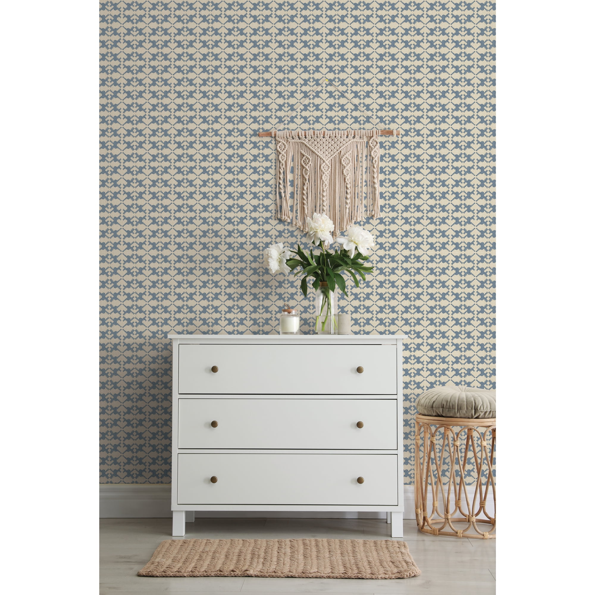 Better Homes & Gardens Blue Arcos Geo Geometric Peel and Stick Wallpaper, 20.5" x 18'