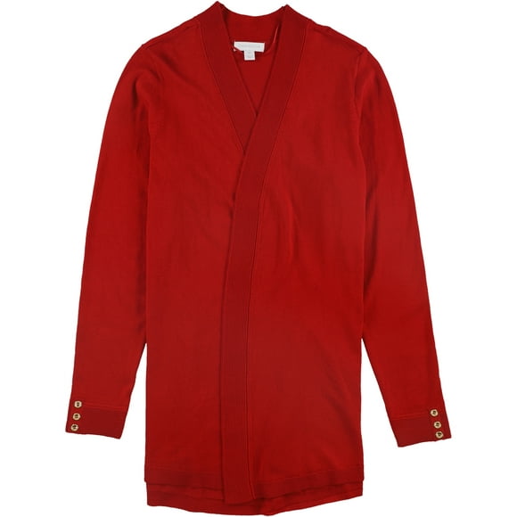 Charter Club Womens Ribbed Trim Cardigan Sweater, Red, 3X